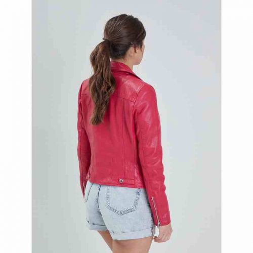 Lederjacke Rose Garden Olympe rot