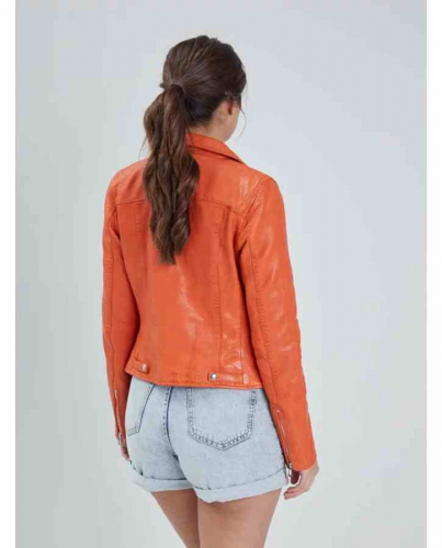 Lederjacke Rose Garden Olympe orange