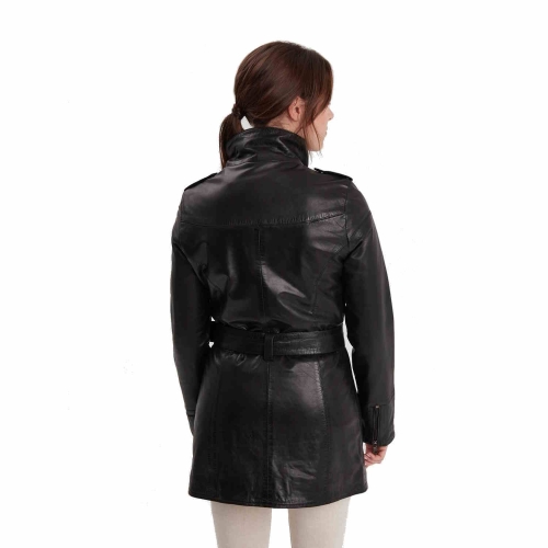 Ledermantel Rose Garden Twilight schwarz