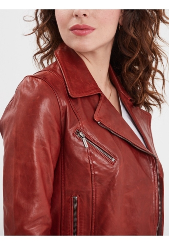 Lederjacke Rose Garden Juliette rot