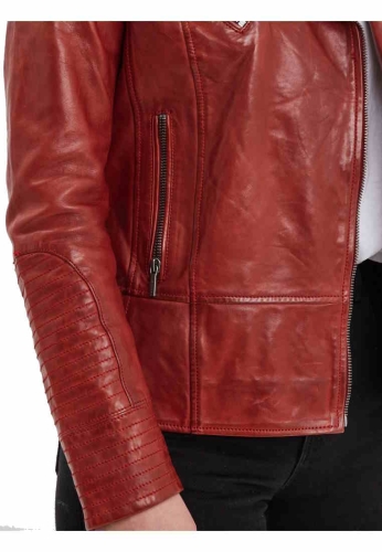 Lederjacke Rose Garden Juliette rot