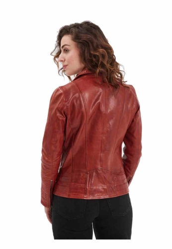 Lederjacke Rose Garden Juliette rot