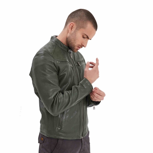 Lederjacke Daytona 73 Gafino grün
