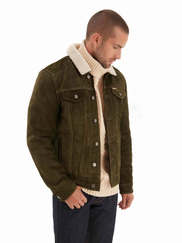 Lederjacke Iron & Resin Open Road Khaki