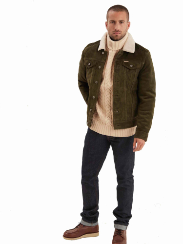 Lederjacke Iron & Resin Open Road Khaki