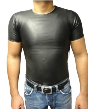 Ledershirt Ricano Lammnappaleder schwarz