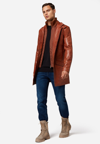 Ledermantel Ricano Veetal Cognac