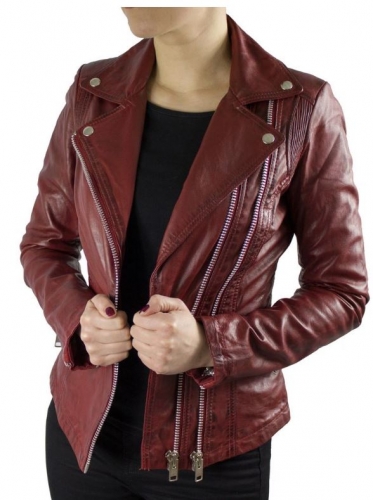 Lederjacke Ricano Betty rot