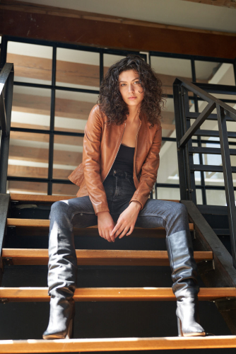 Lederjacke Ricano Abigale Cognac-braun