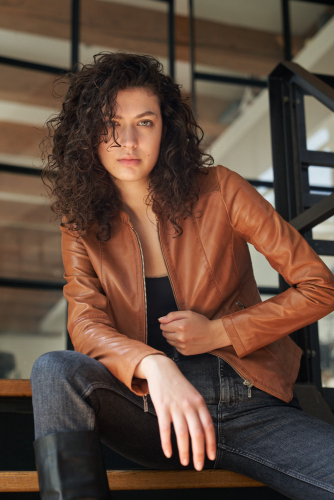 Lederjacke Ricano Abigale Cognac-braun