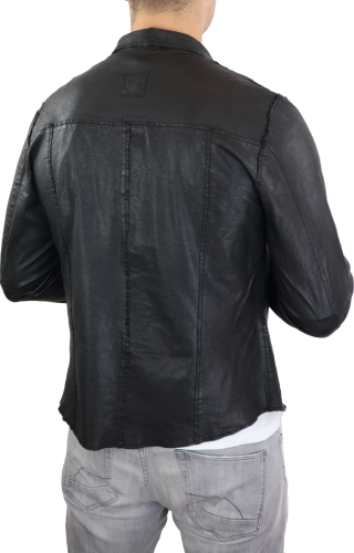 Lederhemd Ricano Reverse Shirt schwarz