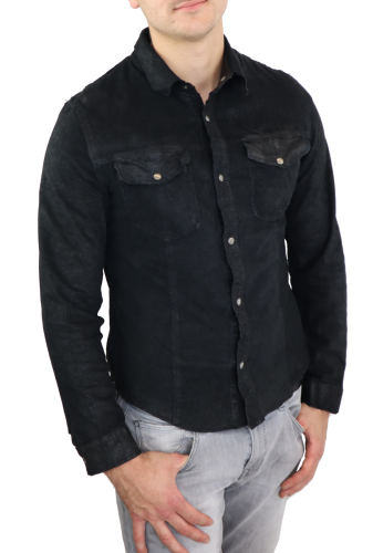 Lederhemd Ricano Reverse Shirt schwarz