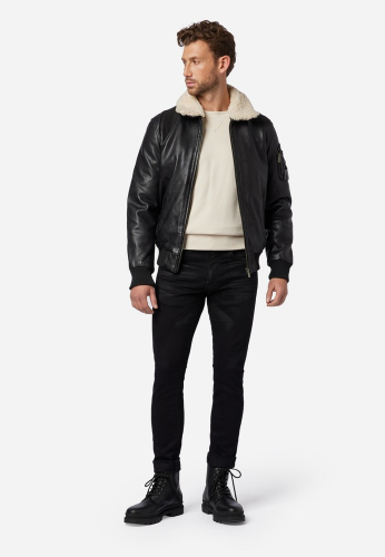 Leather Jacket Ricano Pilot II black