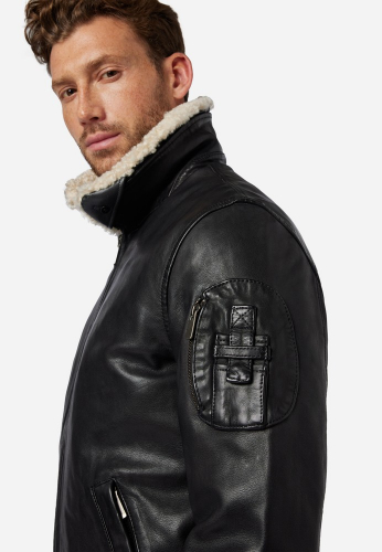 Leather Jacket Ricano Pilot II black