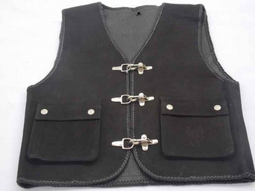 Motorrad-Lederweste Skorpion Club schwarz