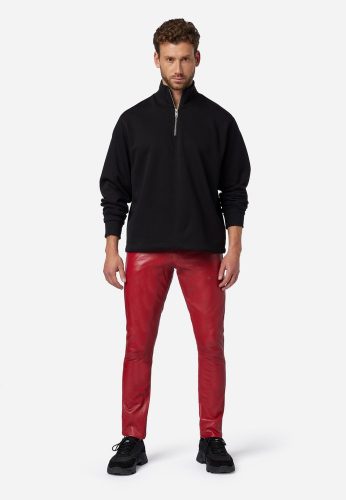 Lederhose Ricano Slim Fit rot