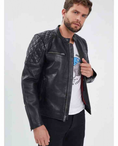 Lederjacke Daytona 73 Cobalt schwarz