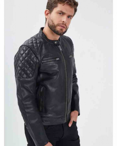 Lederjacke Daytona 73 Cobalt schwarz
